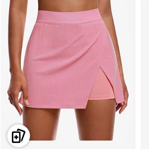 Pink Ribbed Skort - Picture 3 of 4